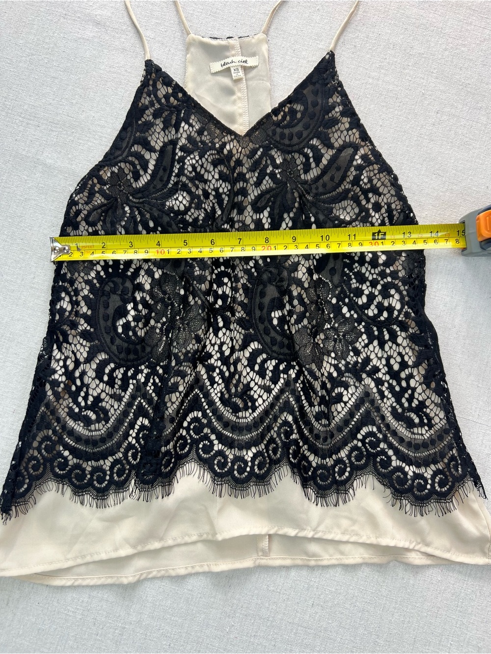 Black Lace Overlay Cami Halter Y2K Grunge Top - XS - Picture 4 of 5